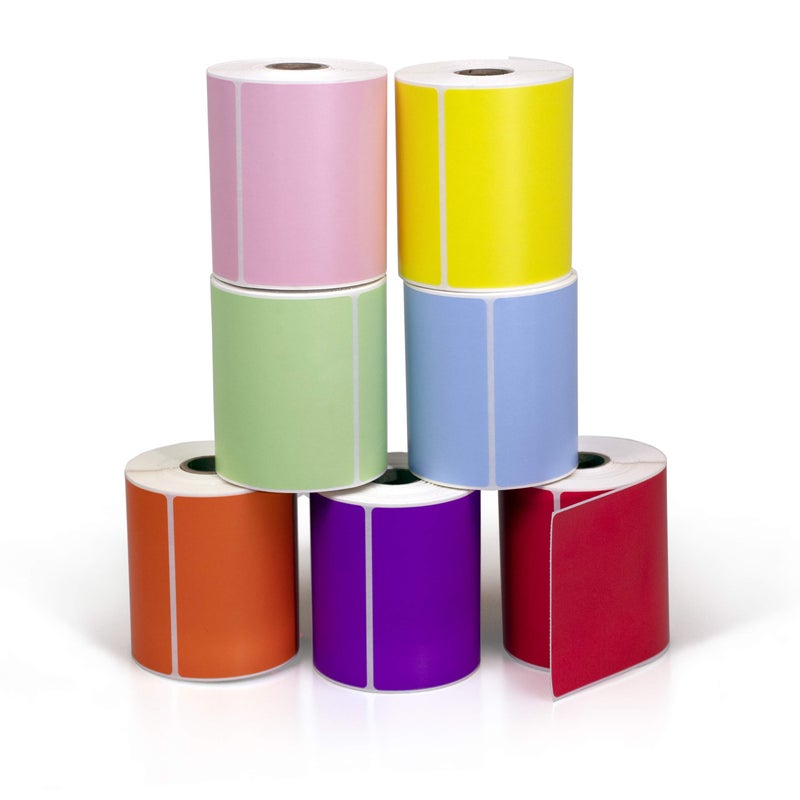 KENCO 4"" X 6"" Direct Thermal Perforated Stickers Labels for Shipping Labels, Inventory, and Color Coding - Compatible with Zebra, Rollo, Godex and More (Blue, 6 Rolls) - Image 5